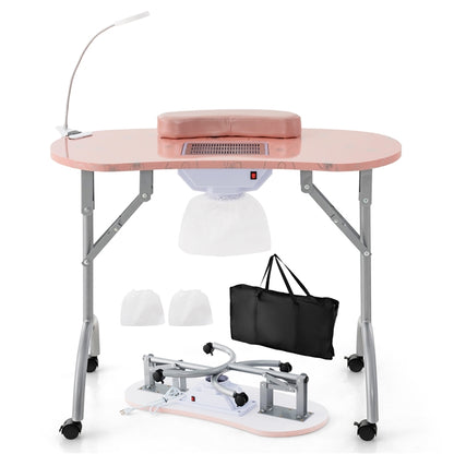 Folding Manicure Nail Table with Electric Dust Collector