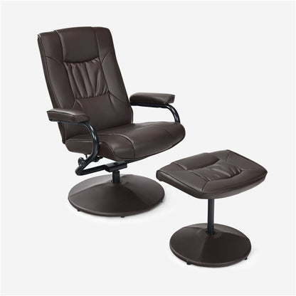 Swivel Recliner Chair with Footstool and Adjustable Backrest