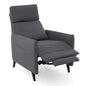 Linen Fabric Push Back Recliner Armchair with Adjustable Backrest and Footrest