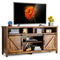 Sliding Barn Door Farmhouse Flat Screen Console for 65 Inch TVs