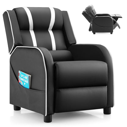Kids Recliner Chair with Adjustable Backrest Footrest & Side Pockets