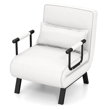 Folding Sofa Bed, 4-in-1 Convertible Lounge Recliner Sleeper with 6-Position Adjustable Backrest and Removable Pillow