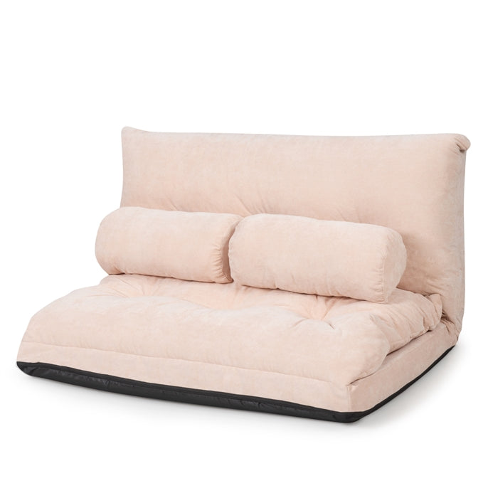 Double Folding Sofa Bed, 6-Position Adjustable Lounger Sleeper Seat Chair with 2 Pillows