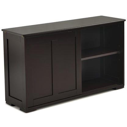 Storage Sideboard with Sliding Door and Double Partition