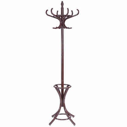 12 Hooks Freestanding Coat Rack with Umbrella Holder