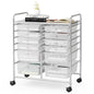 GiantexUK 12 Drawers Storage Trolley, Multipurpose Utility Rolling Cart on Wheels
