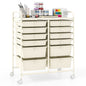 GiantexUK 12 Drawers Storage Trolley, Multipurpose Utility Rolling Cart on Wheels