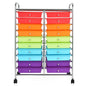 GiantexUK 20 Drawers Storage Trolley, Multipurpose Mobile Rolling Cart with Lockable Wheels