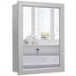 Adjustable Wall Mounted Storage Cupboard with Mirror for Bathroom