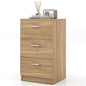 Space-saving Night Chest with 3 Drawers and Handles for Bedroom
