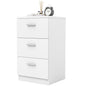 Space-saving Night Chest with 3 Drawers and Handles for Bedroom
