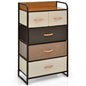 Vertical Dresser Storage Tower with Wooden Top and 5 Drawers