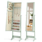 2-in-1 Jewellery Cabinet, 3-Angle Adjustable Freestanding Jewellery Armoire with Full-Length Mirror