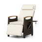 Patio Rattan Lounge Chair Recliner with Adjustable Footrest and Side Table