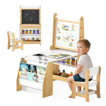 Kids Art Table and Chair Set Multifunctional Kids Activity