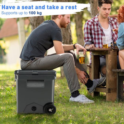 40 L Ice Chest Hard Cooler with Wheels and Handle