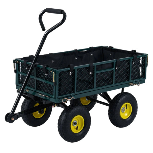 Heavy Duty 410 kg Capacity Metal Garden Cart with Storage Bag