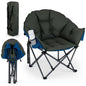 Heavy-Duty Folding Oxford Chair with Padded Seat and Cup Holder for Beach Fishing