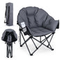 Heavy-Duty Folding Oxford Chair with Padded Seat and Cup Holder for Beach Fishing