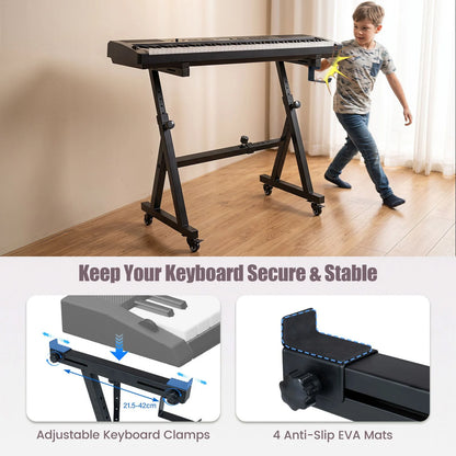 Heavy-Duty Piano Stand with Headphone Hook Fits 49 54 61 88 Keys Electric Pianos