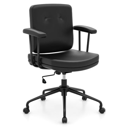 Home Office Small Desk Chair with Adjustable Height Wheels
