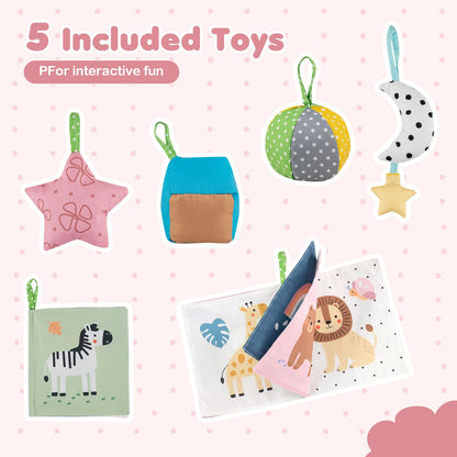 Indoor/Outdoor Infant Activity Center with Interactive Toys and 3 Adjustable Heights for 6+ Months
