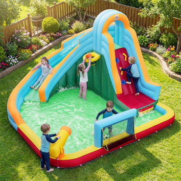 Inflatable Water Slide with 680W Blower for Kids Aged 3-12