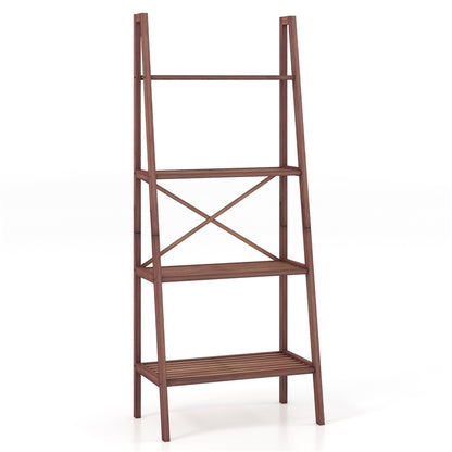 4 Tier Freestanding Bookcase with Anti Toppling Device for Living Room