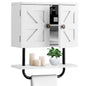 Bathroom Wall Cabinet with Double Door and Open Shelf and Towel Rack