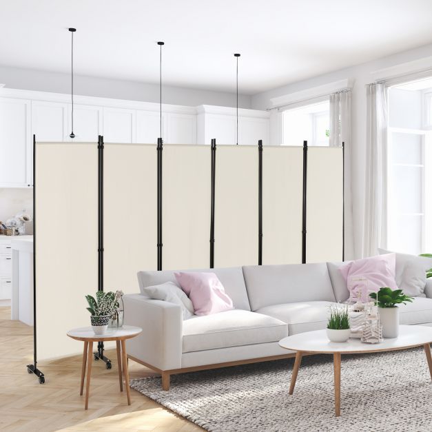 6 Panel Room Divider on Wheels