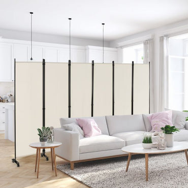 6 Panel Room Divider on Wheels