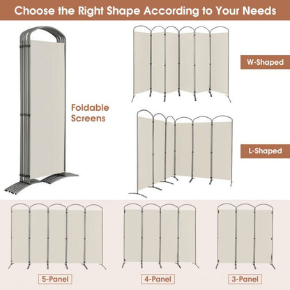6 Panel Room Divider Freestanding and Folding Design for Home Office