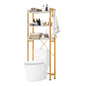 3-Tier Over The Toilet Storage Rack with 4 Hooks and Adjustable Bottom Bar