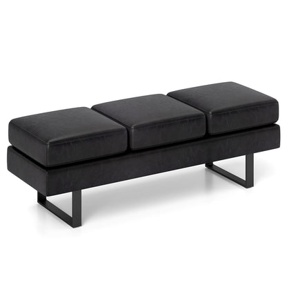 Waiting Room Bench Seating with 3 Seats and Metal Frame Leg