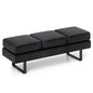 Waiting Room Bench Seating with 3 Seats and Metal Frame Leg