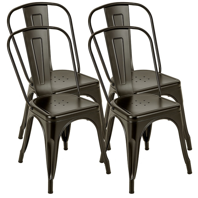 Metal High Back Bar Stools 45cm with Removable Backrest
