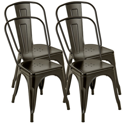 Metal High Back Bar Stools 45cm with Removable Backrest