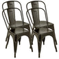 Metal High Back Bar Stools 45cm with Removable Backrest