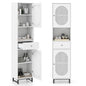 170cm Tall Bathroom Cabinet with 2 Doors and Open Compartment