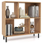 Mid Century Modern Minimalist Cube Bookshelf with 4 Compartments