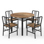 5 Piece Dining Table Set with Storage Rack and Metal Frame for Dining Room