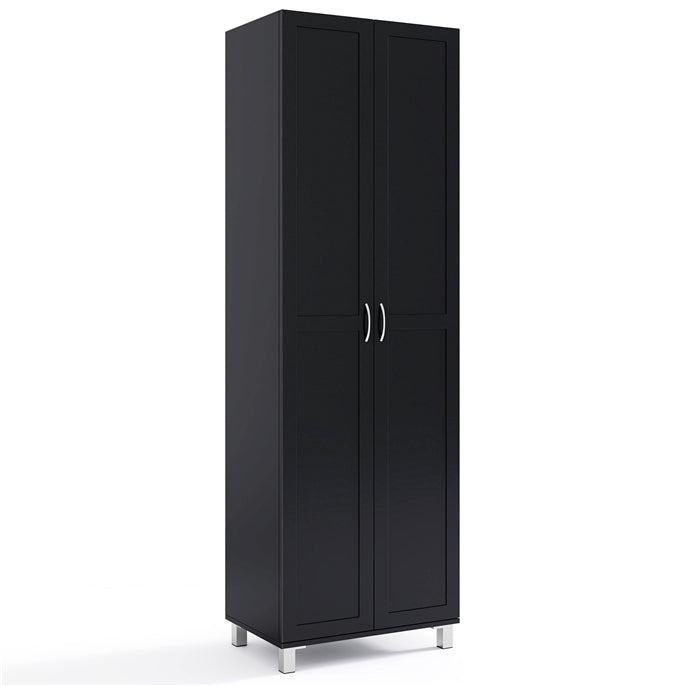 Double Door Tall Storage Cabinet with Adjustable Shelf and Anti tilt Design