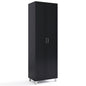 Double Door Tall Storage Cabinet with Adjustable Shelf and Anti tilt Design
