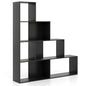 4-Tier Stepped Bookshelf Modern Ladder Bookcase with 6 Storage Cubes