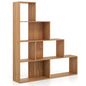 4-Tier Stepped Bookshelf Modern Ladder Bookcase with 6 Storage Cubes