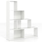 4-Tier Stepped Bookshelf Modern Ladder Bookcase with 6 Storage Cubes