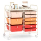 Metal Frame Utility Storage Organizer Cart with 4 Wheels