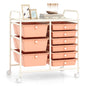 Metal Frame Utility Storage Organizer Cart with 4 Wheels