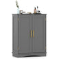 Bathroom Floor Storage Cabinet with 2 Doors and Adjustable Shelves
