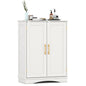 Bathroom Floor Storage Cabinet with 2 Doors and Adjustable Shelves